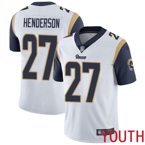 Los Angeles Rams Limited White Youth Darrell Henderson Road Jersey NFL Football #27 Vapor Untouchable